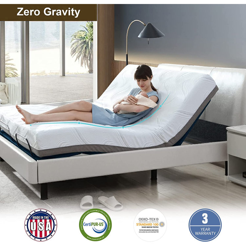 Alwyn Home Auxvasse Zero Gravity Adjustable Bed with Wireless Remote